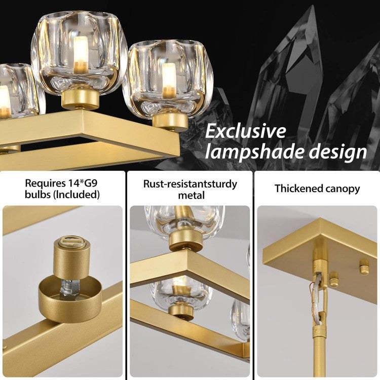 Wagon Wheel Crystal Linear Chandelier 59" 72"