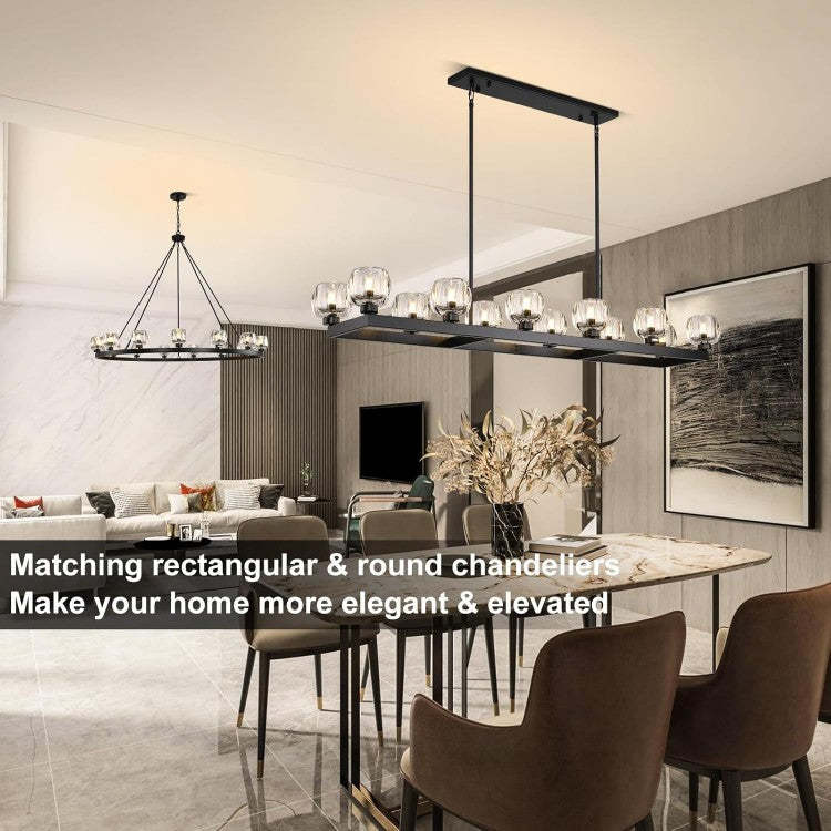 Wagon Wheel Crystal Linear Chandelier 59" 72"