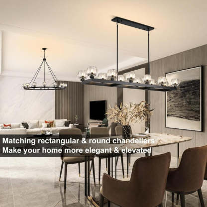 Wagon Wheel Crystal Linear Chandelier 59" 72"