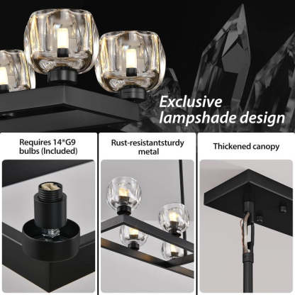 Wagon Wheel Crystal Linear Chandelier 59" 72"