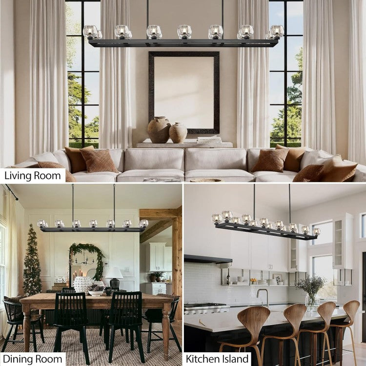 Aurevon Crystal Linear Chandelier 59″ / 72″-Fullstarlighting