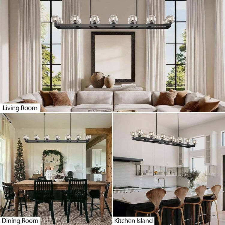 Wagon Wheel Crystal Linear Chandelier 59" 72"