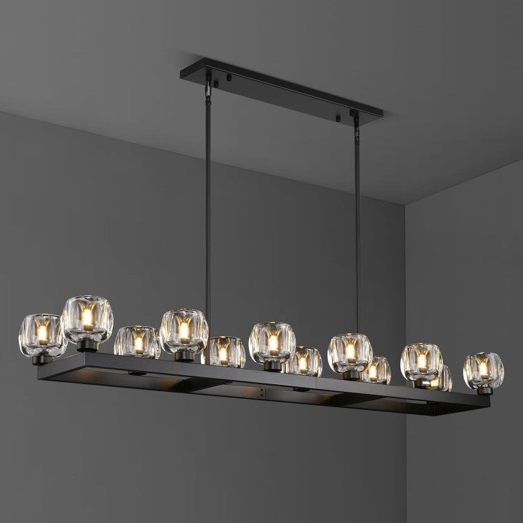 Wagon Wheel Crystal Linear Chandelier 59" 72"