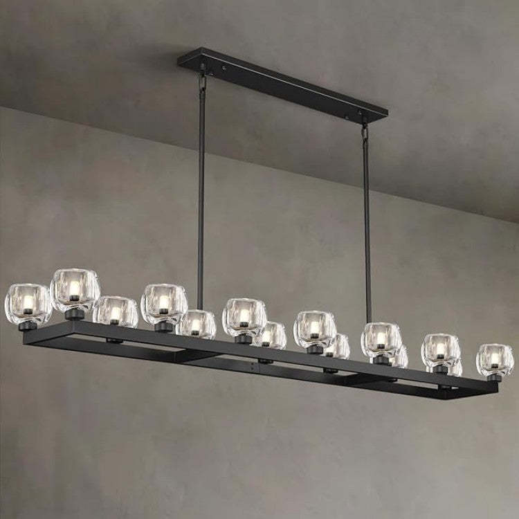 Wagon Wheel Crystal Linear Chandelier 59" 72"