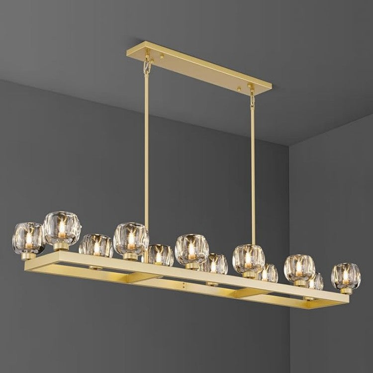 Wagon Wheel Crystal Linear Chandelier 59" 72"