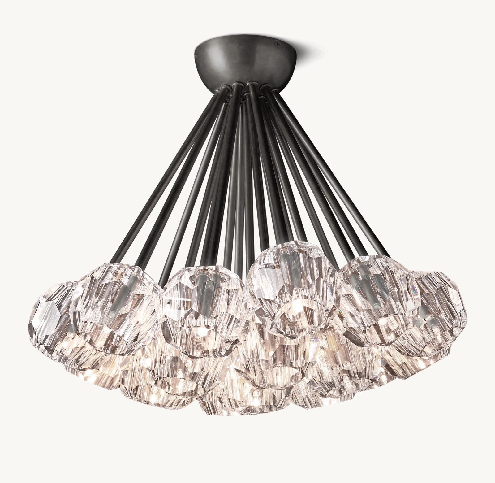 Kelly Crystal Clear Flushmount 24"-Fullstarlighting
