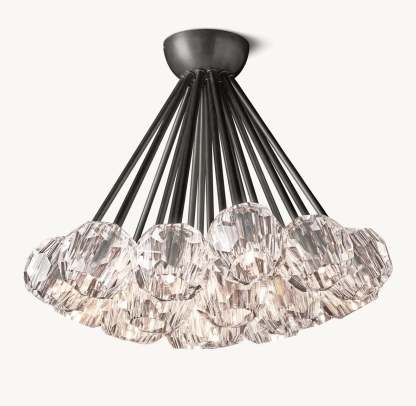 Kristina Cristal Clear Glass Flushmount 24"