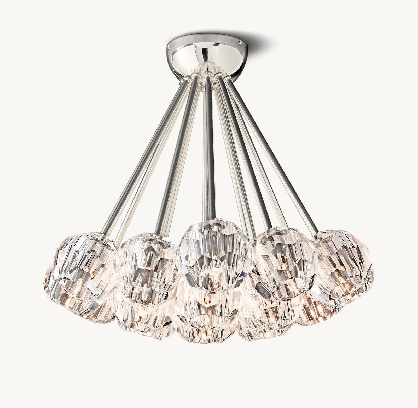 Kelly Crystal Clear Flushmount 24"-Fullstarlighting