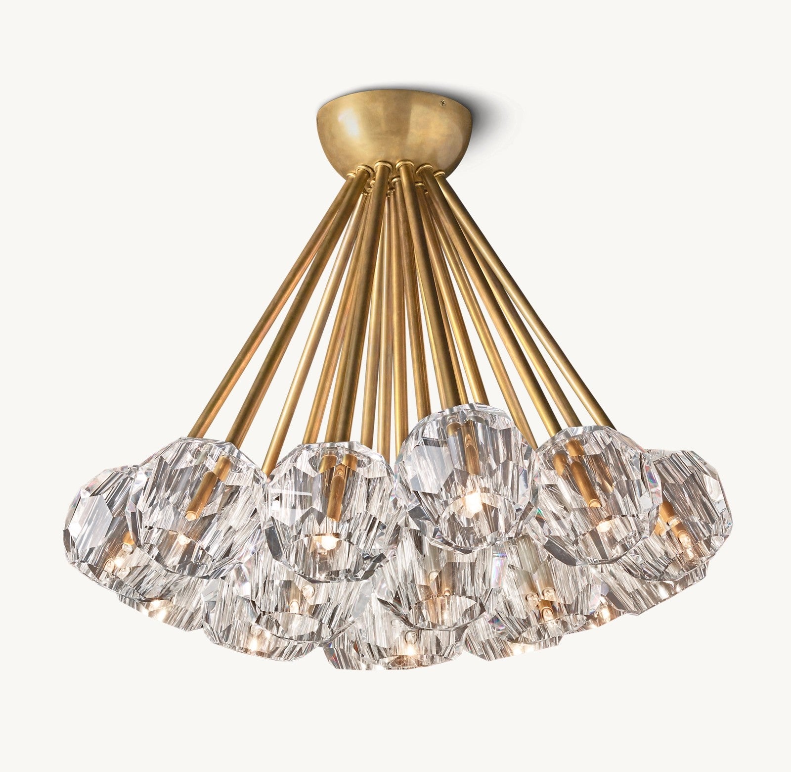 Kelly Crystal Clear Flushmount 24"-Fullstarlighting