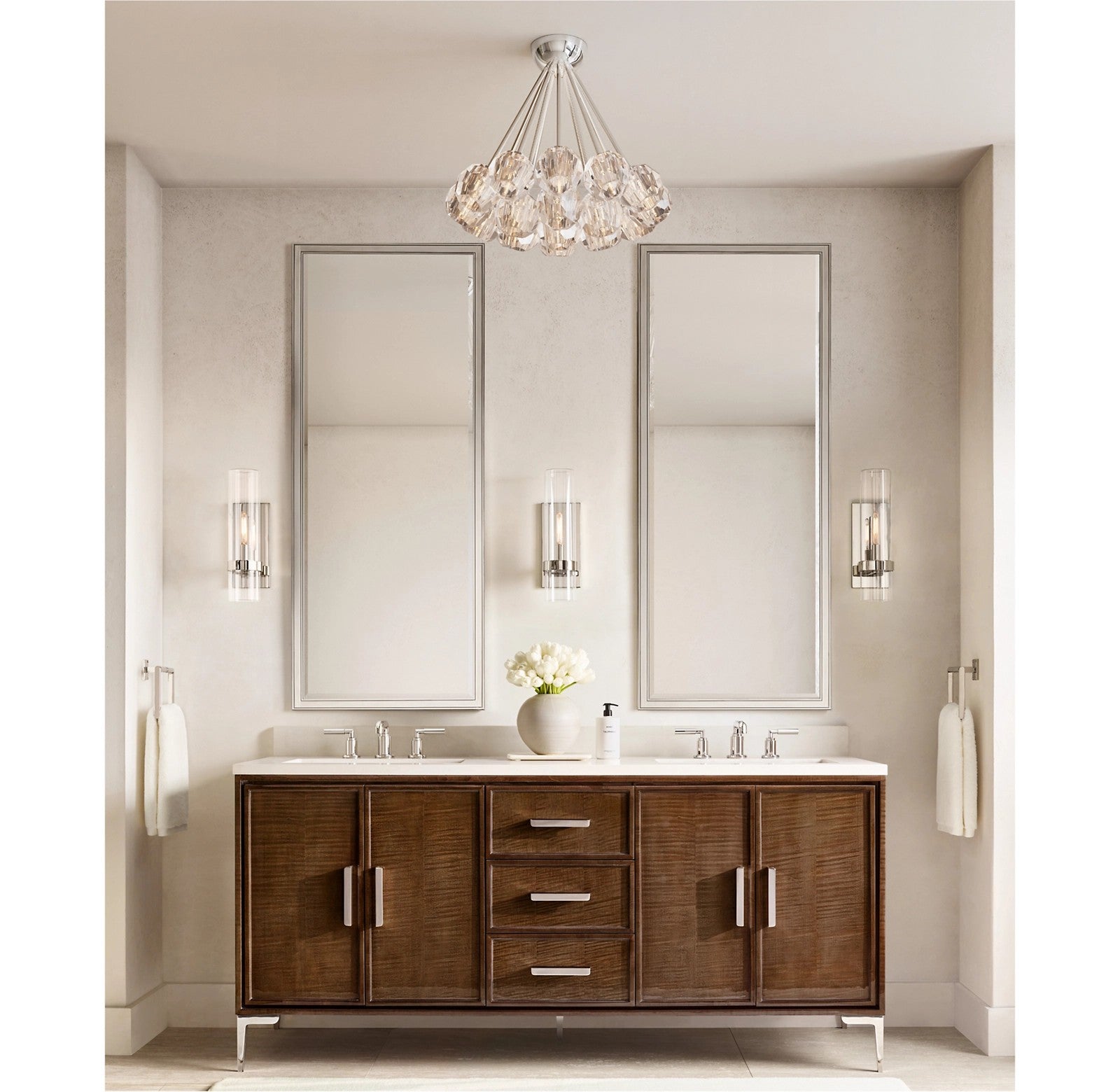 Kelly Crystal Clear Flushmount 24"-Fullstarlighting