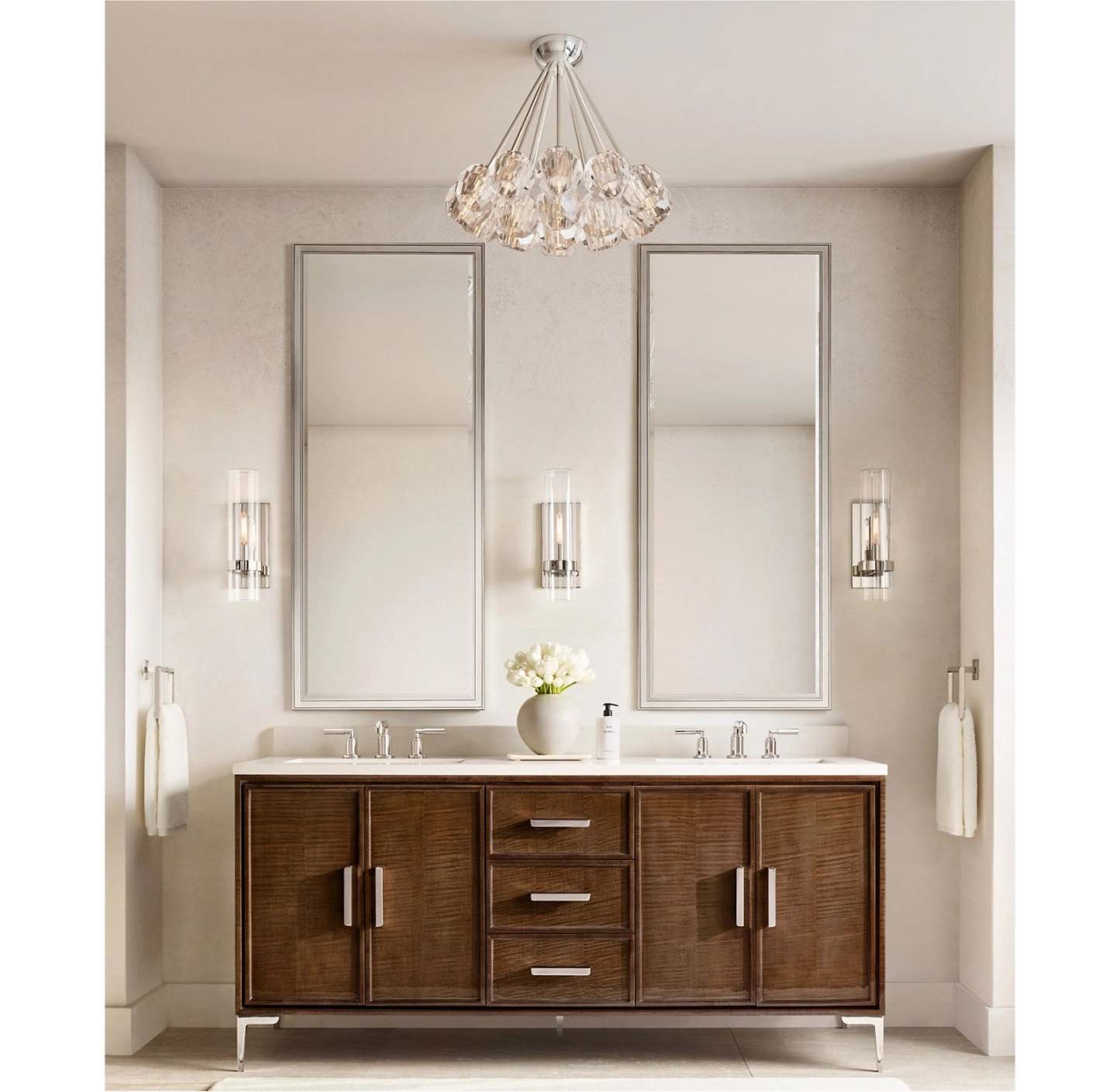 Kristina Cristal Clear Glass Flushmount 24"