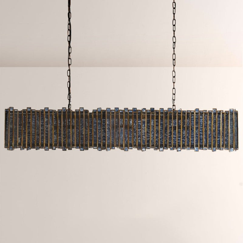 Laile Rectangular Glass Chandelier-Fullstarlighting