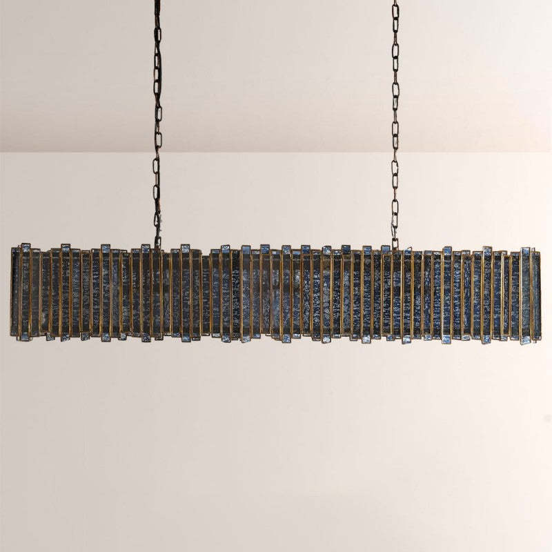 Laile Rectangular Glass Chandelier-Fullstarlighting
