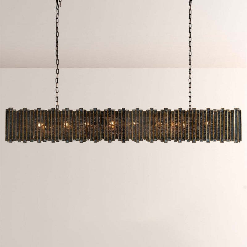 Laile Rectangular Glass Chandelier-Fullstarlighting