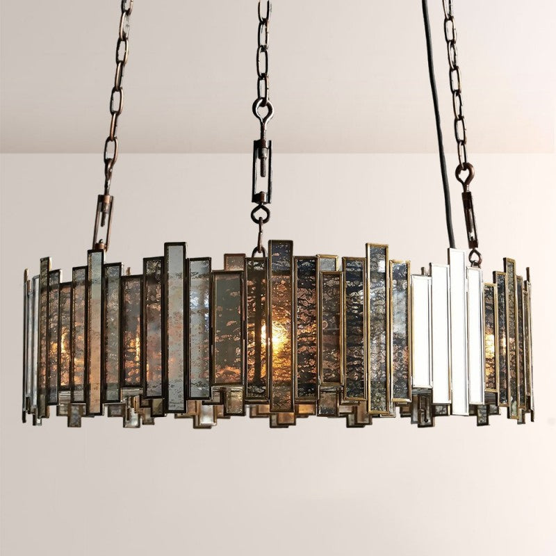 Laile Round Glass Chandelier-Fullstarlighting
