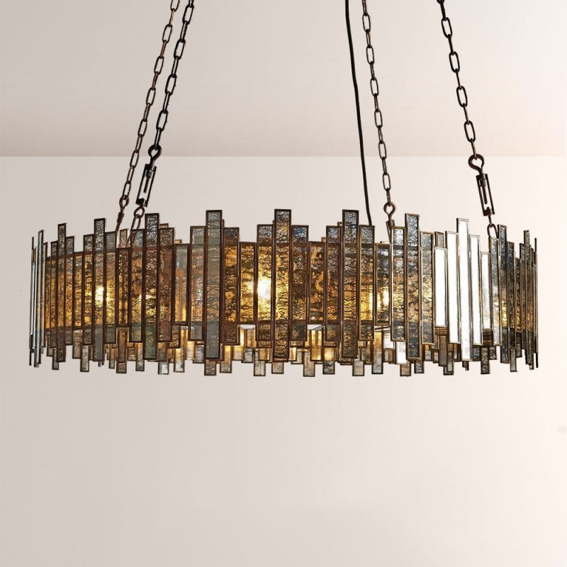 Laile Round Glass Chandelier-Fullstarlighting
