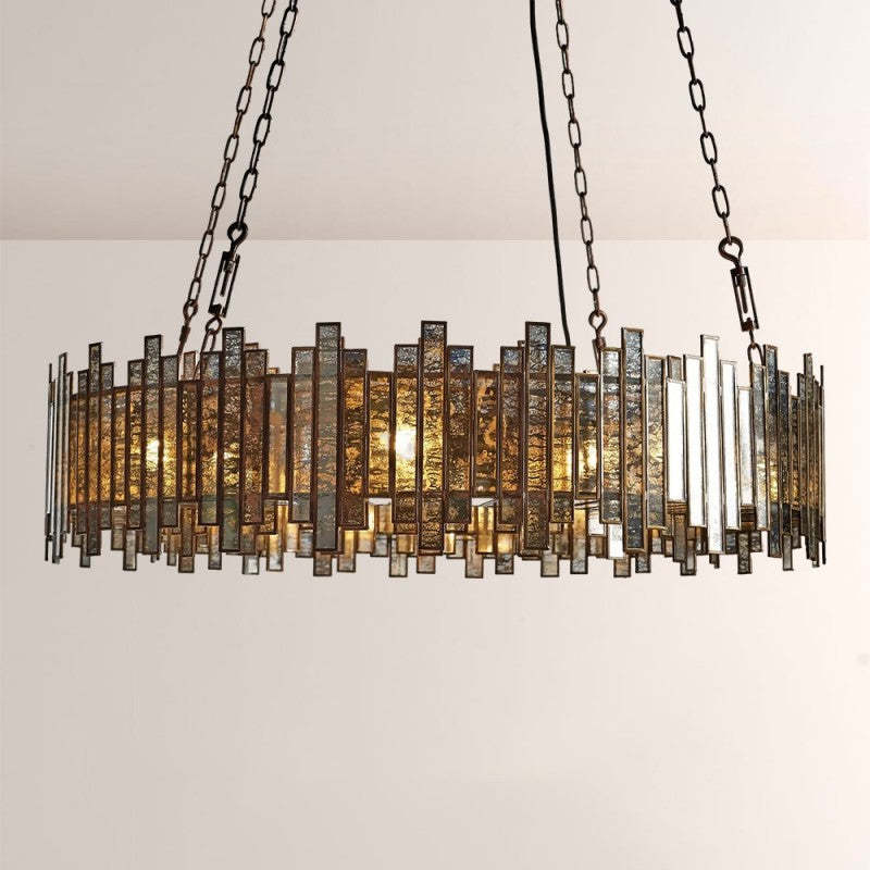 Laile Round Glass Chandelier-Fullstarlighting