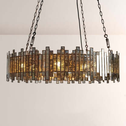 Laile Round Glass Chandelier-Fullstarlighting