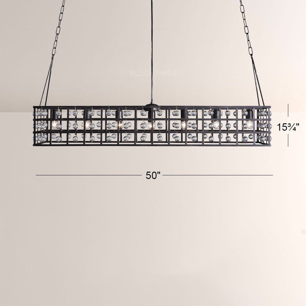 Lana Cage Rectangular Chandelier 50"-Fullstarlighting