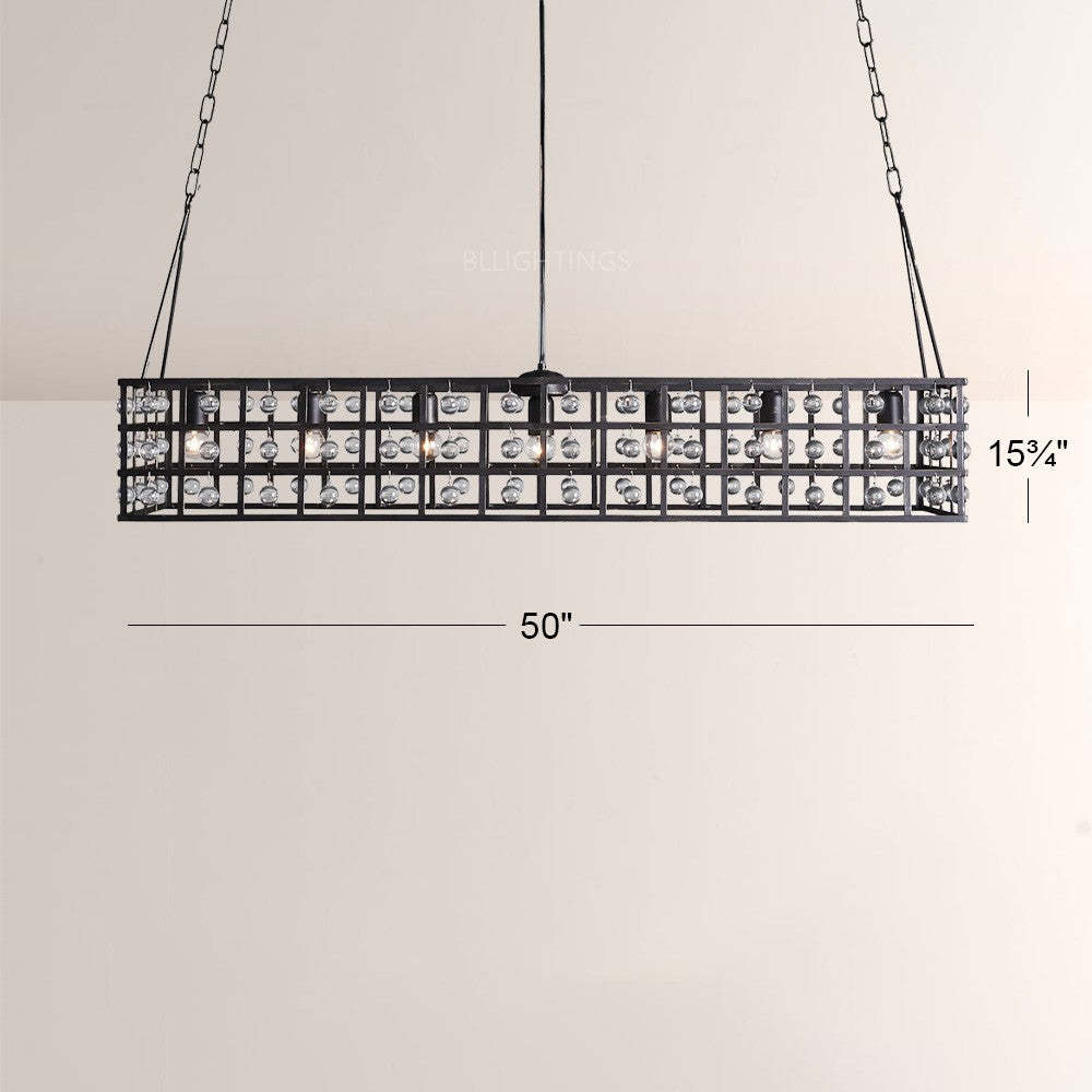 Lana Cage Rectangular Chandelier 50"-Fullstarlighting