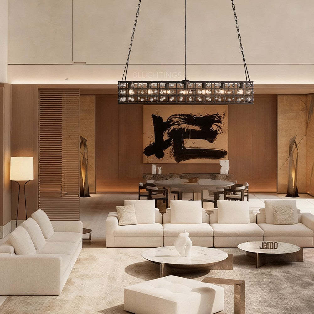 Lana Cage Rectangular Chandelier 50"-Fullstarlighting