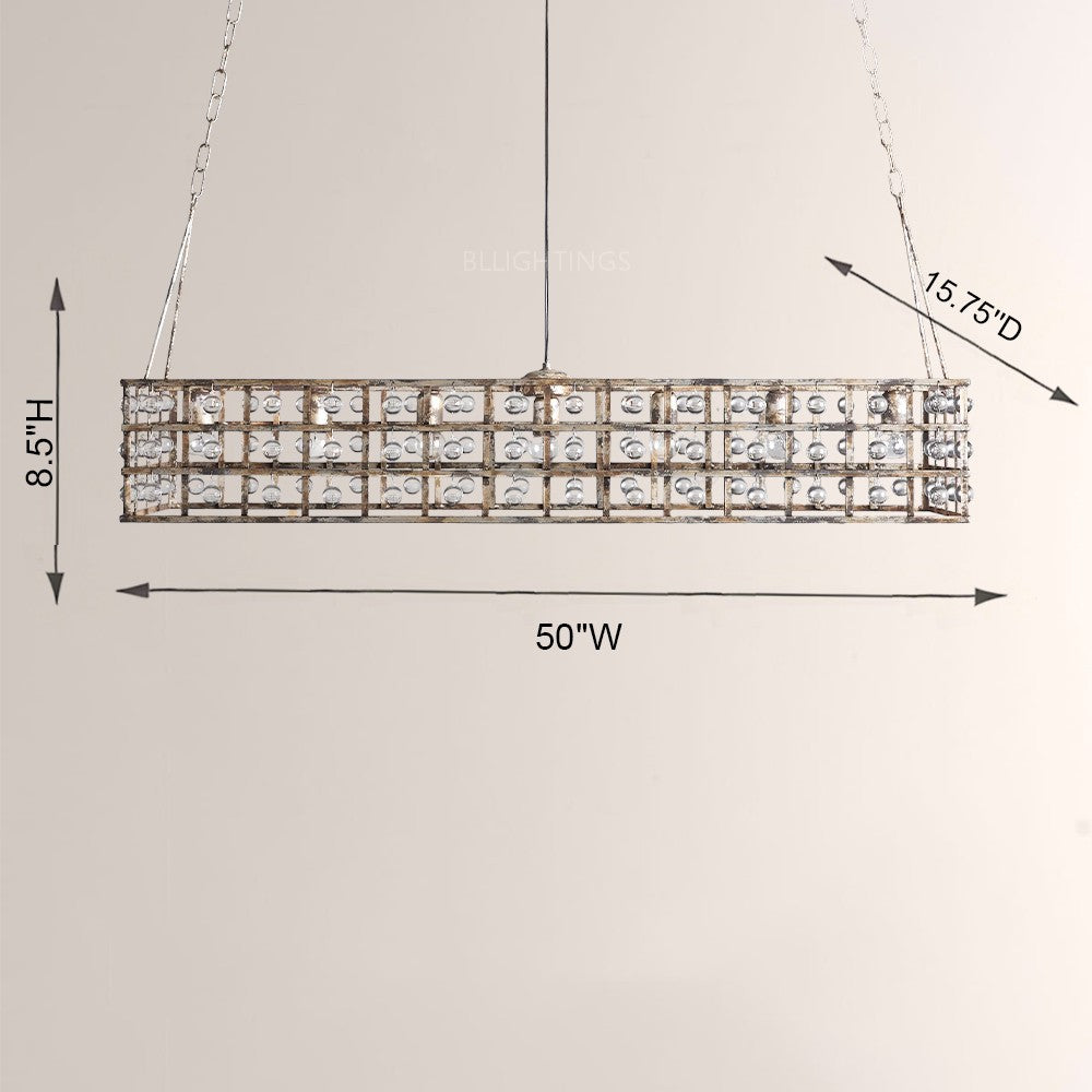 Lana Cage Rectangular Chandelier 50"-Fullstarlighting