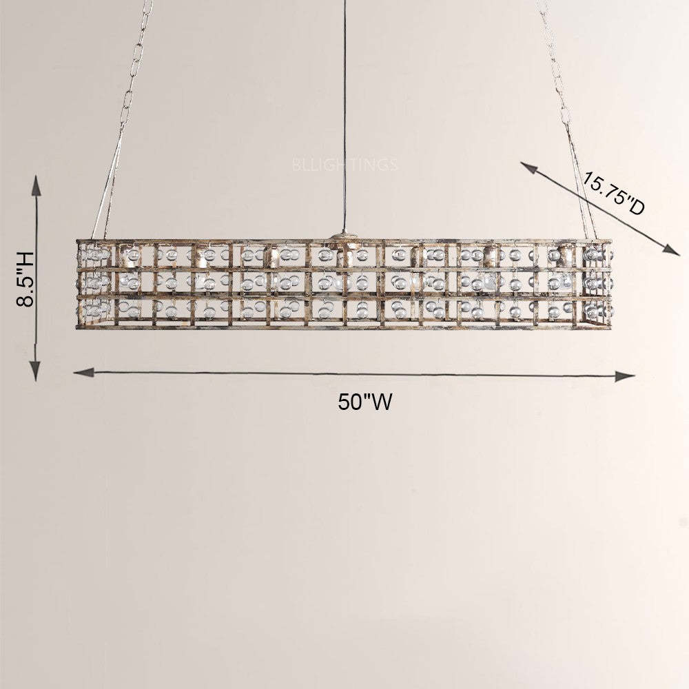 Lana Cage Rectangular Chandelier 50"-Fullstarlighting