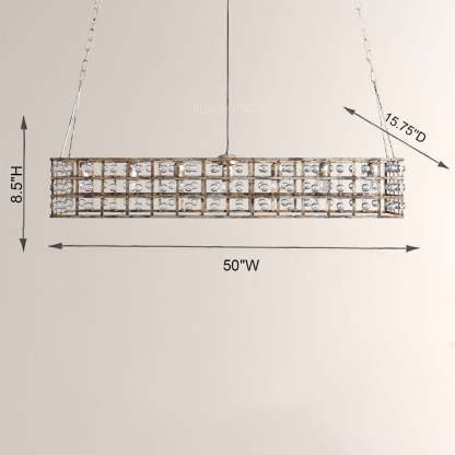 Lana Cage Rectangular Chandelier 50"-Fullstarlighting