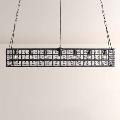 Lana Cage Rectangular Chandelier 50"-Fullstarlighting