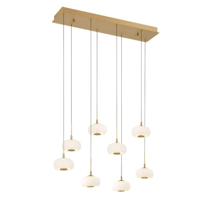 Lanterns 8 Light Rectangular LED Chandelier-Fullstarlighting