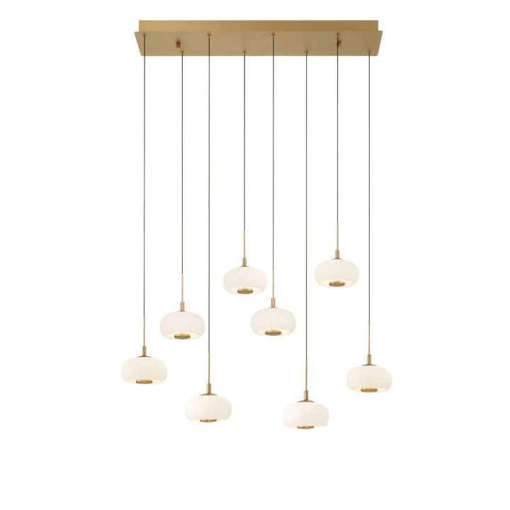 Lanterns 8 Light Rectangular LED Chandelier-Fullstarlighting