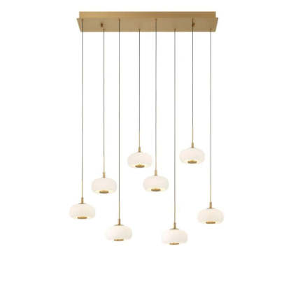 Lanterns 8 Light Rectangular LED Chandelier-Fullstarlighting