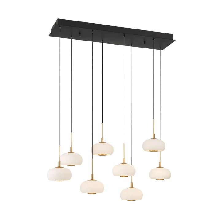 Lanterns 8 Light Rectangular LED Chandelier-Fullstarlighting