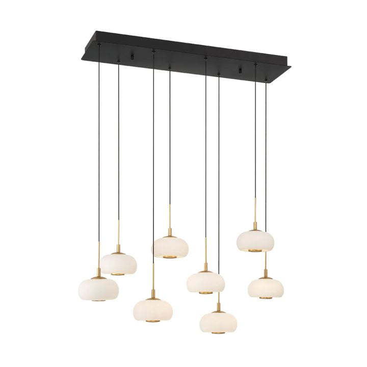 Lanterns 8 Light Rectangular LED Chandelier-Fullstarlighting