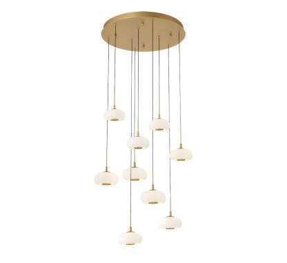 Lanterns 9 Light Round LED Chandelier-Fullstarlighting