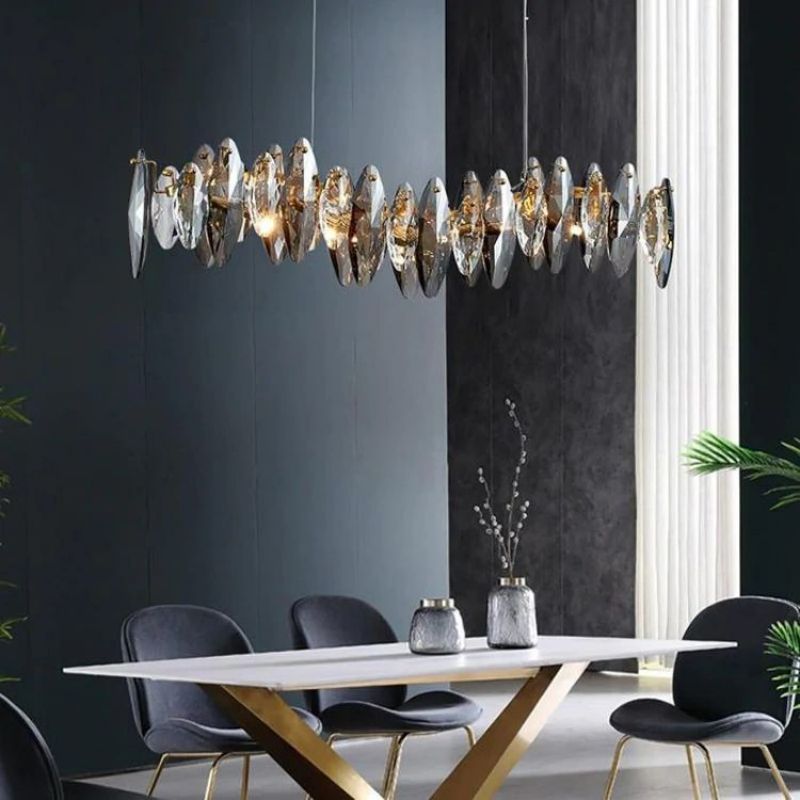 Flora Crystal Linear Chandelier L51"-Fullstarlighting