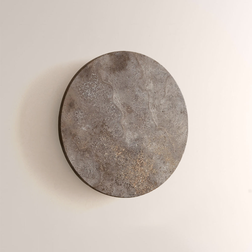 Lira Travertine Disc Outdoor Sconce-Fullstarlighting