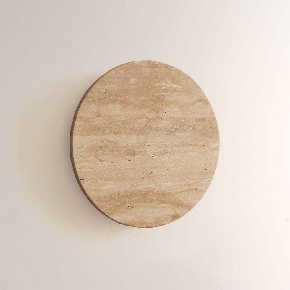 Lira Travertine Disc Outdoor Sconce-Fullstarlighting