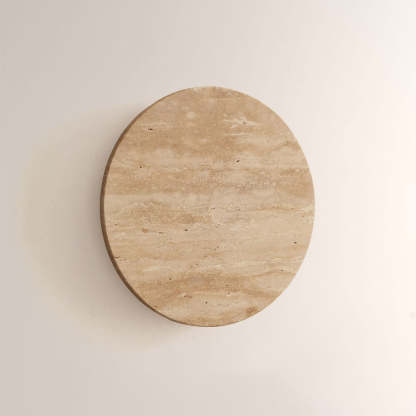 Lira Travertine Disc Outdoor Sconce-Fullstarlighting