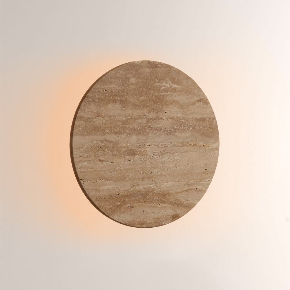 Lira Travertine Disc Outdoor Sconce-Fullstarlighting