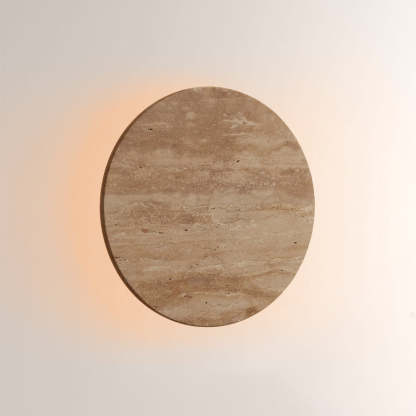 Lira Travertine Disc Outdoor Sconce-Fullstarlighting