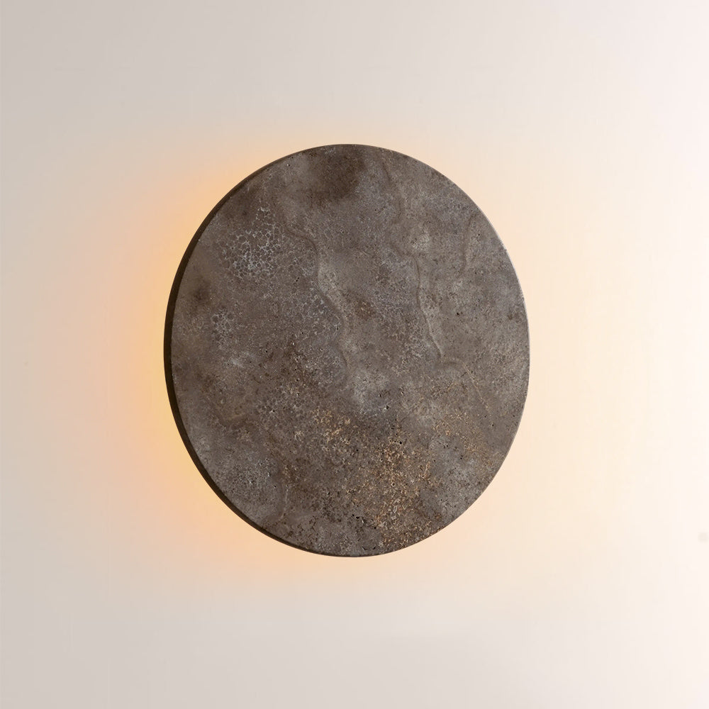 Lira Travertine Disc Outdoor Sconce-Fullstarlighting