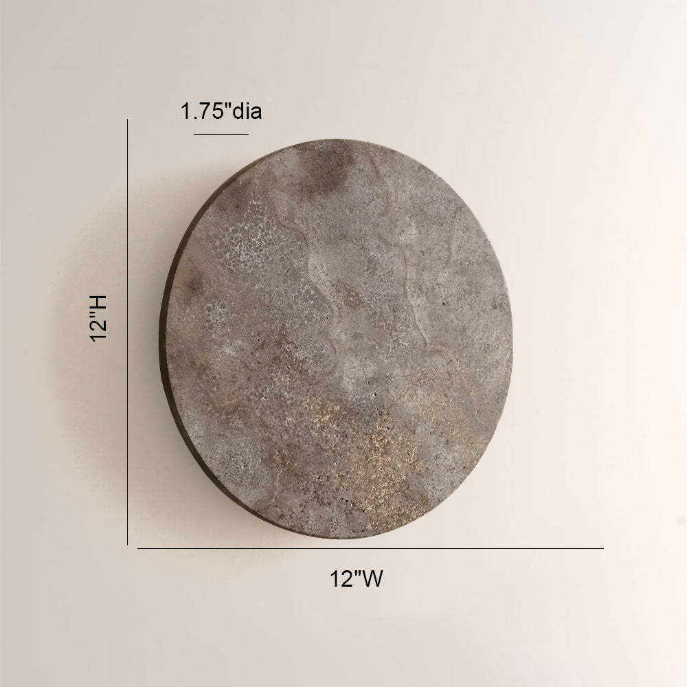 Lira Travertine Disc Outdoor Sconce-Fullstarlighting
