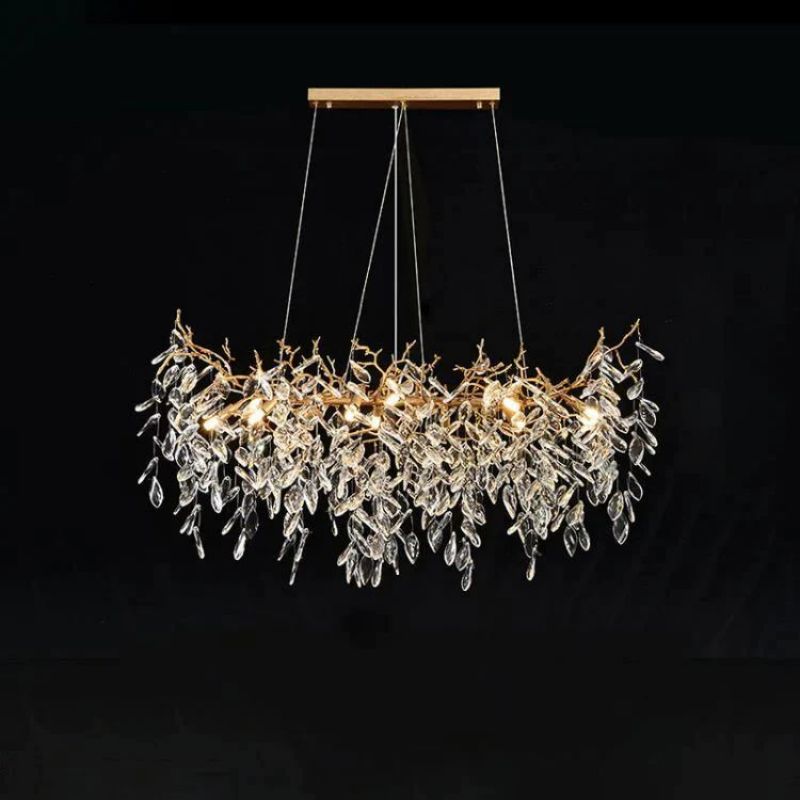 Lumanna Linear Gold Chandeliers Tree Branch Kitchen-Fullstarlighting