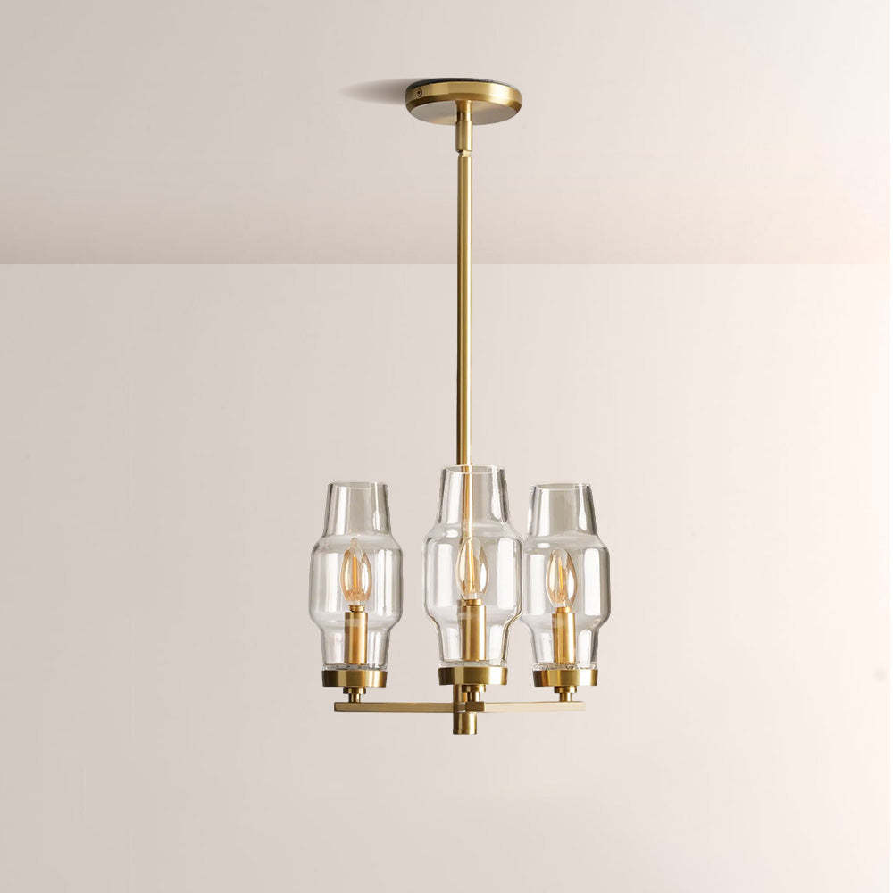 Lumi Clear Glass Semi Flush Mount-Fullstarlighting