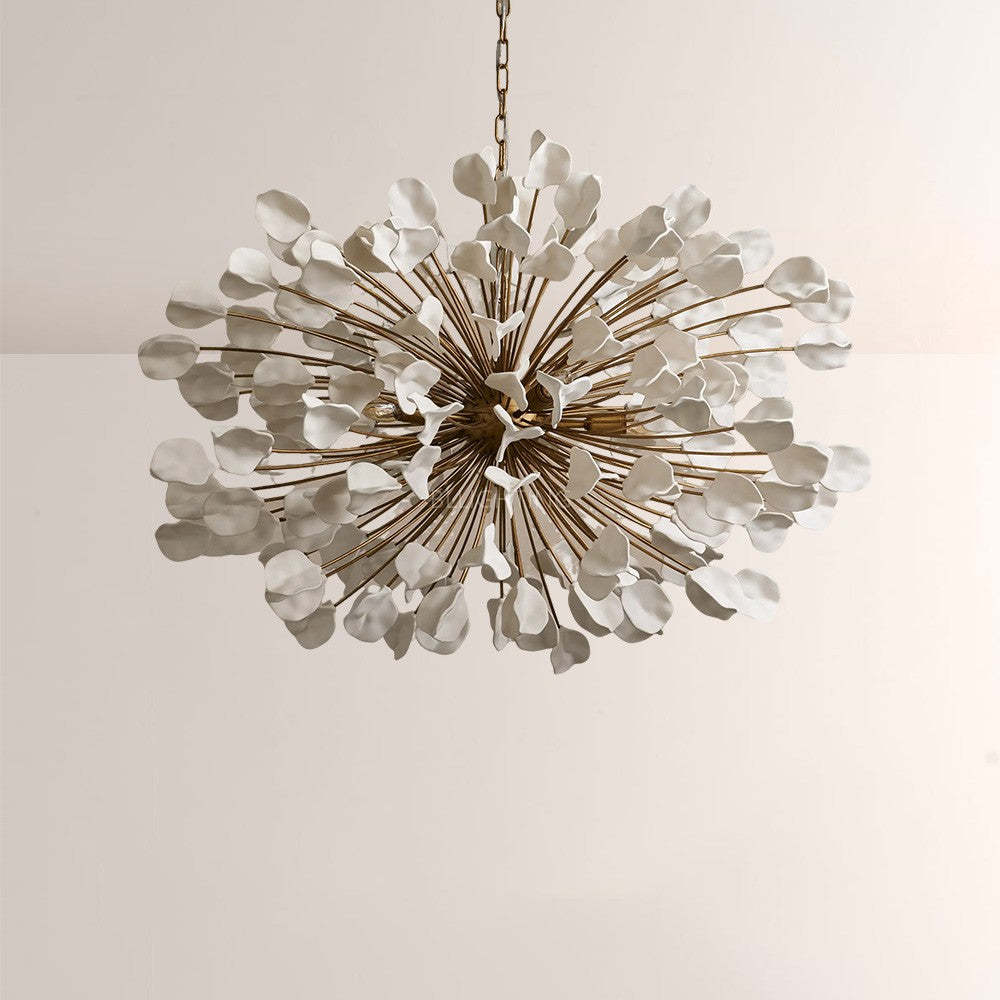 Lunaria Ceramic Leaves Chandelier 42"D