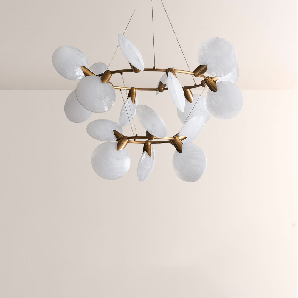 Lylam Glass Two-Tier Round Chandelier-Fullstarlighting