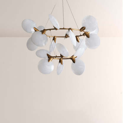 Lylam Glass Two-Tier Round Chandelier-Fullstarlighting