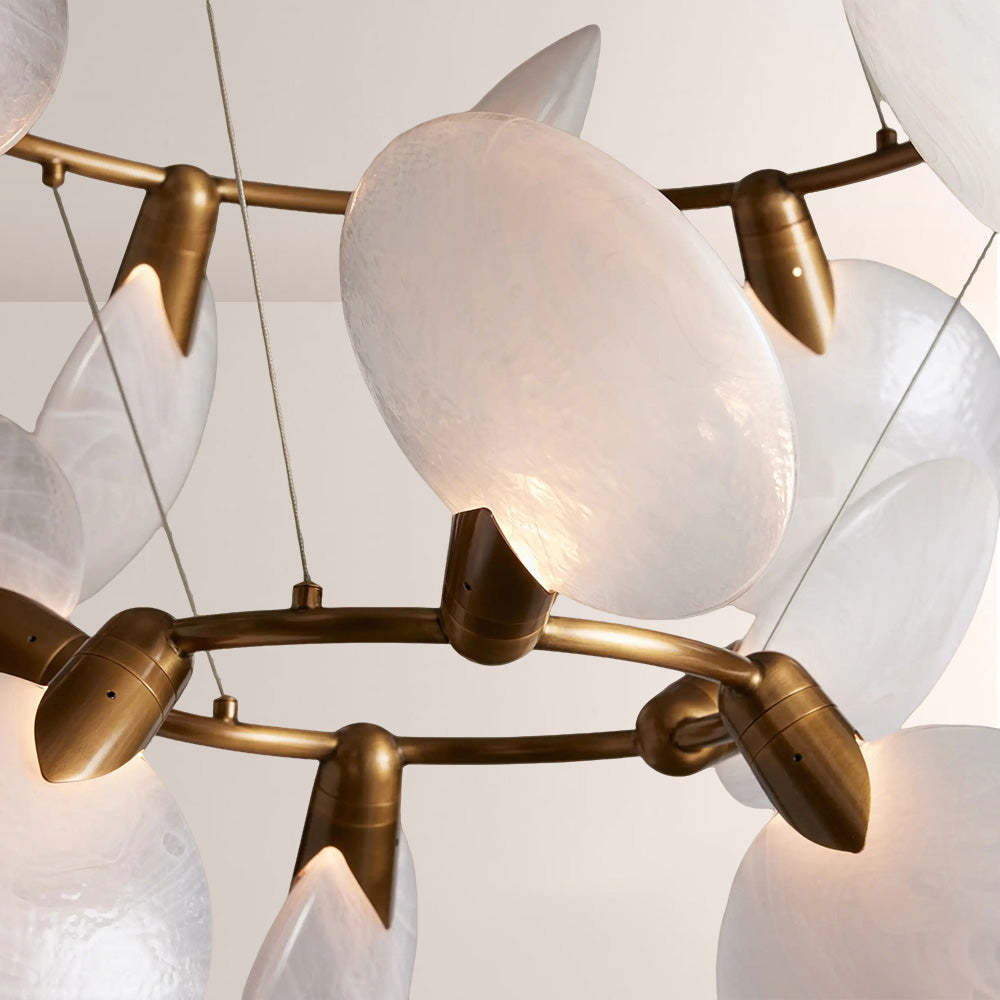 Lylam Glass Two-Tier Round Chandelier-Fullstarlighting