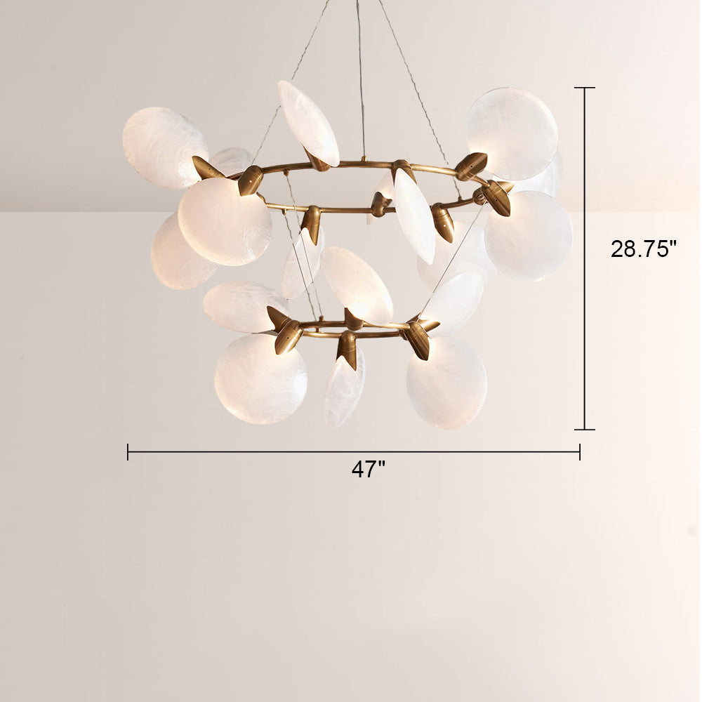 Lylam Glass Two-Tier Round Chandelier-Fullstarlighting